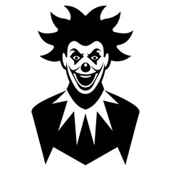 Vintage clown joker design vector silhouette