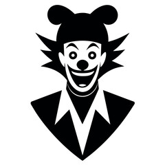 Vintage clown joker design vector silhouette