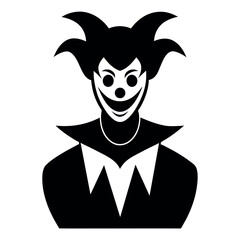 Vintage clown joker design vector silhouette