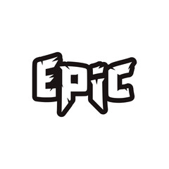 epic gaming store text logo sticker tshirt vector illustration template design