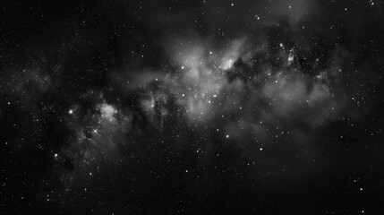 Black white space background. Abstract background illustration with our galaxy in cosmos. Nebula galaxy black background
