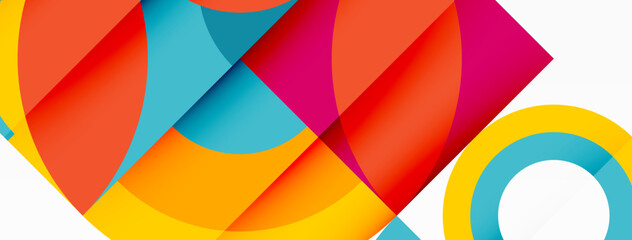 Obraz premium Circles and petals. Geometric beautiful abstract minimal template for Wallpaper, Banner, Background, Card, Book Illustration, landing page