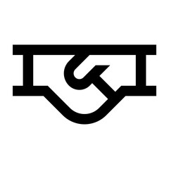 shakehand deal line business icon