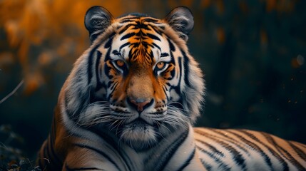a cinematic and Dramatic portrait image for tiger