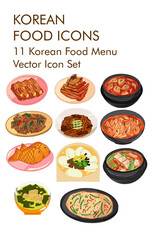 Korean food logo vector icon set 