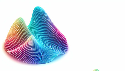 Holographic abstract 3D shape fluid liquid shape illustration, generative ai