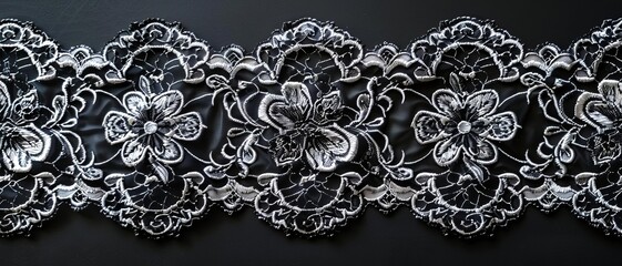 Seamless lace pattern in black and silver