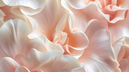 Creamy Blush Tulip Swirls: Wallpaper features tulip petals adorned with a creamy blush effect, swirling in elegant patterns.