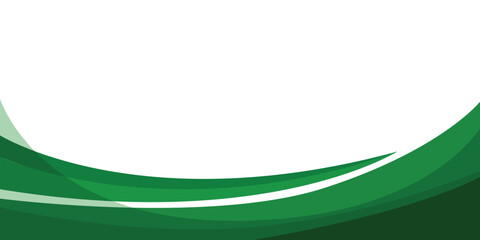Modern green abstract banner background vector. Green dynamic curve banner vector with overlay layer and copy space for design.
