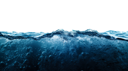 静かな水面とほの暗い水中、背景透過
