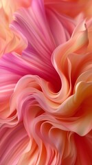 Obraz premium Extreme macro shot showcasing tulip petals in swirling, dynamic patterns, reminiscent of painted art in portrait mode.