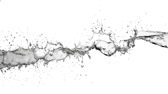 水の飛沫、背景透過
