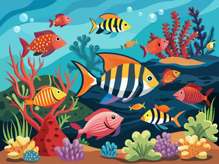 Underwater aquatic scenery wallpaper