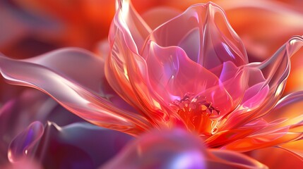 Obraz premium Fluid Bloom: Ferrofluid tulip petals bloom in wavy fluidity, a stunning synthesis of nature and technology.