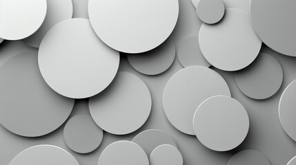 Elegant 3D Grey Circular Shapes Background for Minimalist Design Concepts