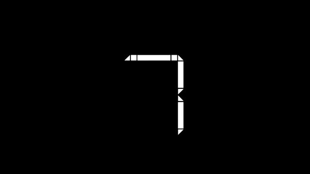 7 Seven-segment digital animation of numbers on a black background, suitable for concepts of time, technology