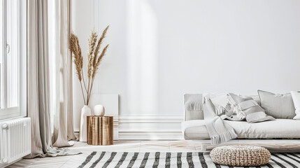 Modern minimalist living room spaces with Scandinavian decor