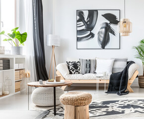 Modern minimalist living room spaces with Scandinavian decor