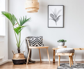 Modern minimalist living room spaces with Scandinavian decor