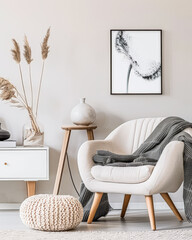 Modern minimalist living room spaces with Scandinavian decor