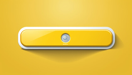 White search bar with a minimalist design on a bold yellow background, flat style