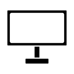 computer monitor icon, silhouette vector isolated on white background. simple and modern design