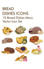 Bread dishes logo vector icon set 