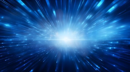 Naklejka premium Dazzling Futuristic Glow of Cosmic Rays in Vibrant Abstract Blue Background
