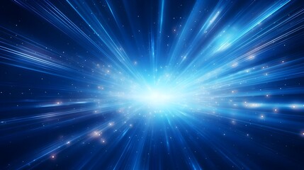 Naklejka premium Dazzling Futuristic Lighting Bursts in Vibrant Blue Abstract Cosmos