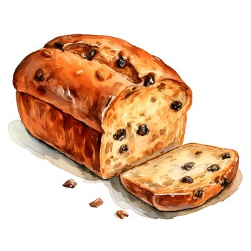Freshly Baked Traditional Irish Barmbrack Bread Loaf with Raisins and Currants