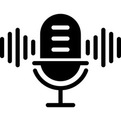 Microphone with Soundwave Icon