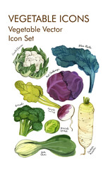 Vegetable logo vector icon set 