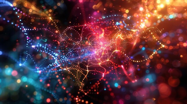 A virtual realm of vibrant nodes demonstrating the power and potential of a decentralized internet structure.