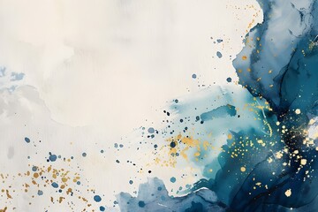 Elegant Watercolor Splashes Invitation with Luxurious Gold Accents