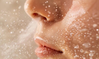 Facial mist sprinkles down for instant refreshment.