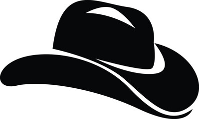 Cowboy Hat icon Vector illustration. Bailey Hat Silhouette Sign Design, emblem isolated on White Background