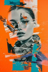 Obraz premium Artistic Portrait of Woman with Abstract Background