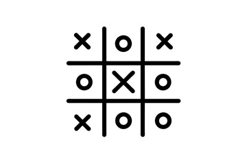 tic tac toe game silhouette vector illustration 
