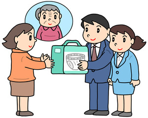 介護のイラスト - 紙オムツ支給・自治体福祉対策・地域介護支援