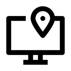 GPS Device line map and location icon