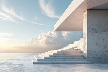 Concrete outdoor square building,Empty architectural background.
