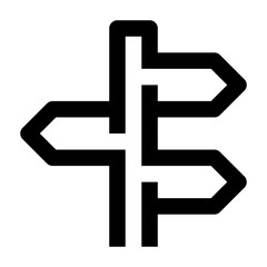 Sign Post line map and location icon