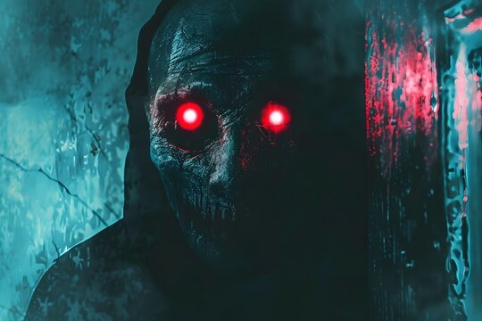 Menacing Glowing Eyes A Horror Movie Posters Ominous Warning
