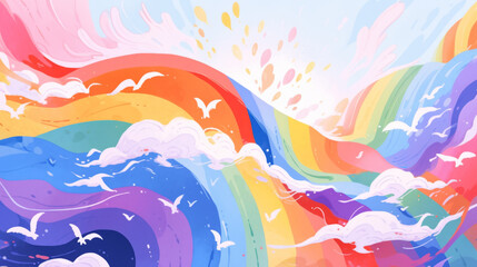 Obraz premium Pride background, Rainbow color Celebrating Pride and Cultural Diversity