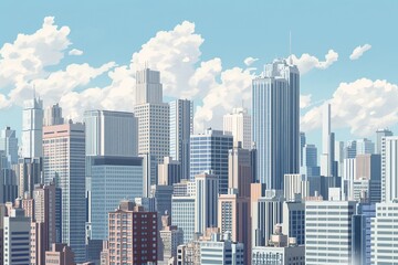 cityscape illustration by generative ai