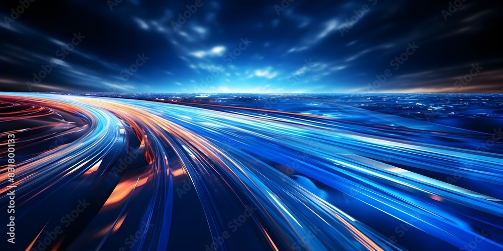 Poster highspeed wireless data network technology abstract background with futuristic design elements. conc
