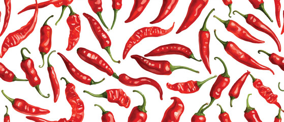 Red Chili seamless pattern background3