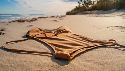 Wallpaper beach, person on the beach at sunset, woman on the beach, woman relaxing on the beach, woman sitting on the beach, woman relaxing on the beach, Young happy woman in a swimsuit lying on a sa - Powered by Adobe