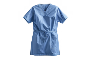 Blue scrub top for medical professionals, featuring short sleeves and pockets. Ideal for doctors, nurses, and healthcare staff in clinical settings.