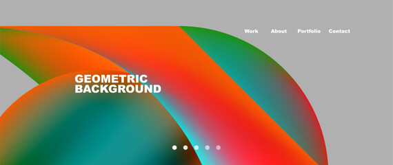 Fototapeta premium Bright multicolored geometric abstract shapes. Minimal trendy simplicity concept. Modern overlapping forms